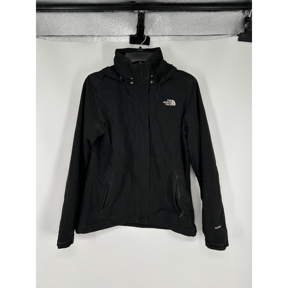 The North Face Hyvent Sangro Jacket Women Medium Black Hooded Insulated Full Zip